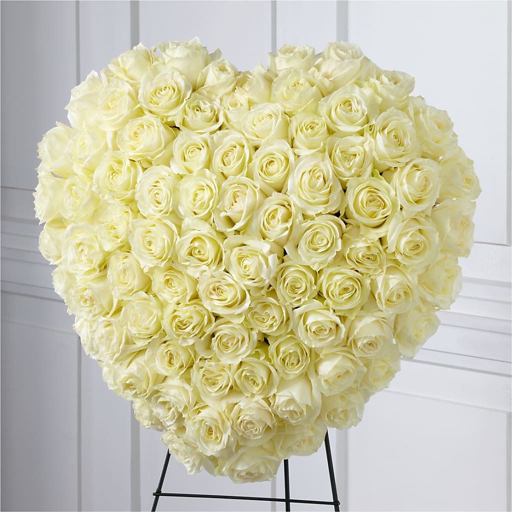 Elegant Remembrance Standing Heart – Salisbury Flower Shop, Salisbury NC
