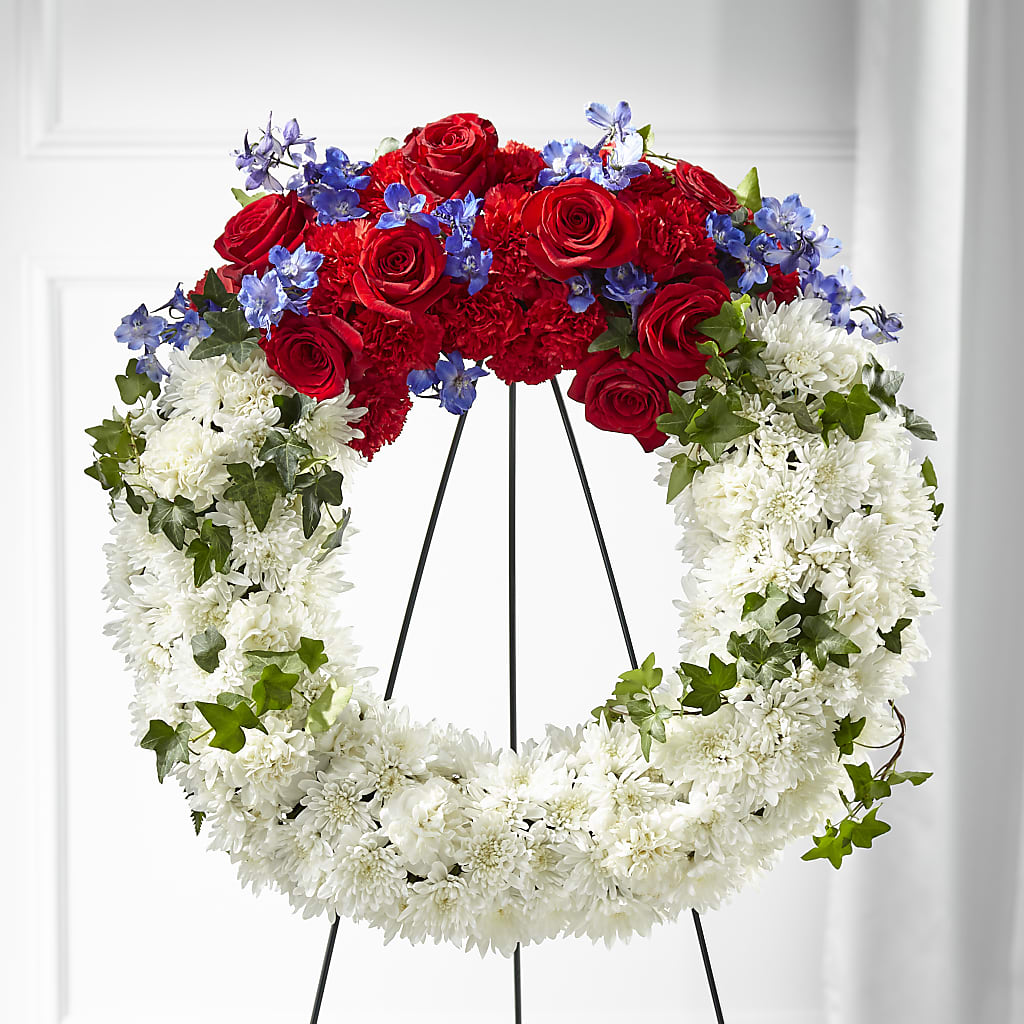 Patriotic Passion Wreath –  Salisbury Flower Shop, Salisbury NC