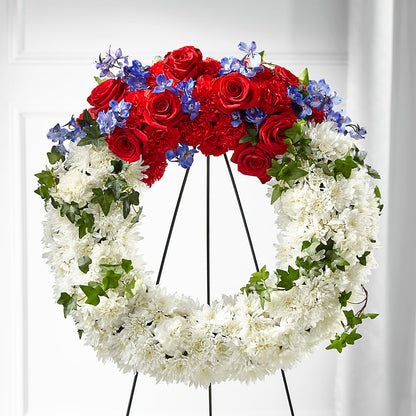 Patriotic Passion Wreath –  Salisbury Flower Shop, Salisbury NC
