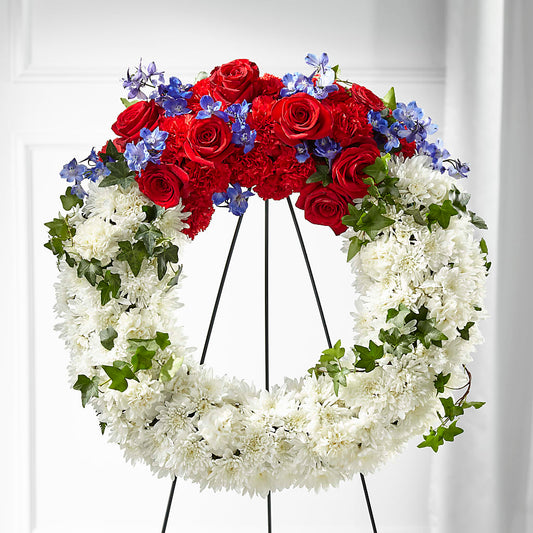 Patriotic Passion Wreath –  Salisbury Flower Shop, Salisbury NC