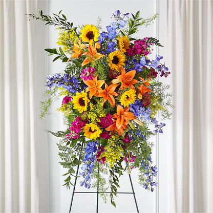 Sunlit Memories Standing Spray (Standard) –  Salisbury Flower Shop, Salisbury NC