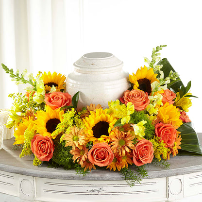 Faithful Sunflower Cremation Adornment –  Salisbury Flower Shop, Salisbury NC