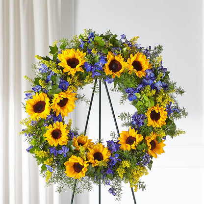 Bright Rays Wreath –  Salisbury Flower Shop, Salisbury NC